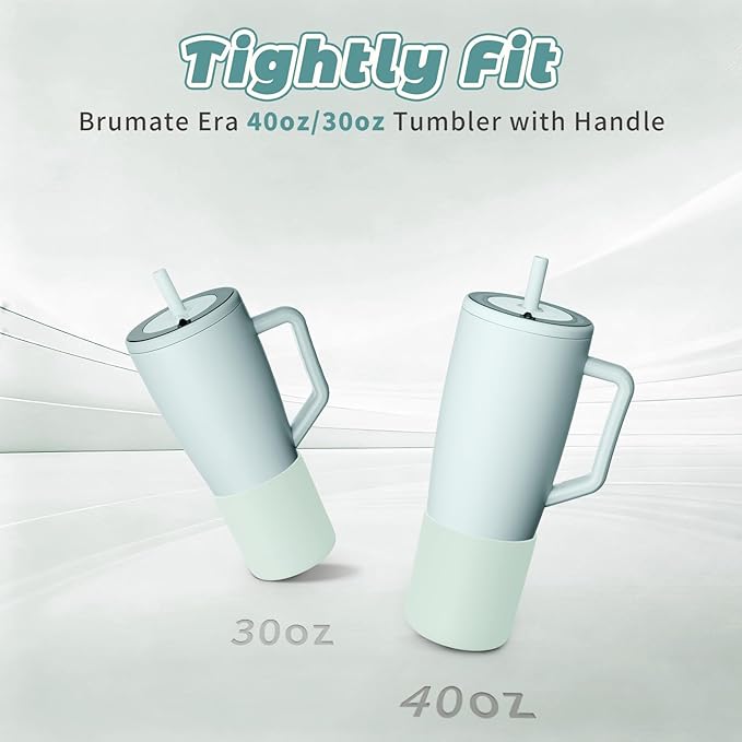 Tall Silicone Boot Compatible with Brumate Era 40 oz 30 oz Tumbler with Handle, Protective Anti-Slip & Anti-Scratches Cover Bumper Accessories
