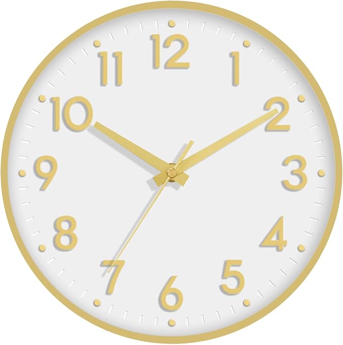 Mosewa Wall Clock 10 Inch, Battery Operated Silent Non-Ticking Modern Analog by MOSEWAWALLCLOCK