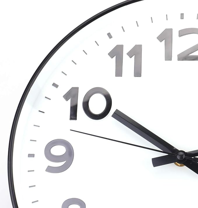 Foraineam 2 Pieces 12-Inch Wall Clock Silent Non Ticking Battery Operated - Image 3
