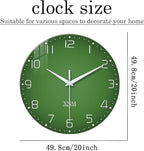 XNM Green Glass Big Wall Clock Battery Operated 20 Inch Modern Clock - Image 3