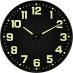 12 Inch Silent Wall Clocks Battery Operated, Glow in The Dark Wall Clock by MABPEDO