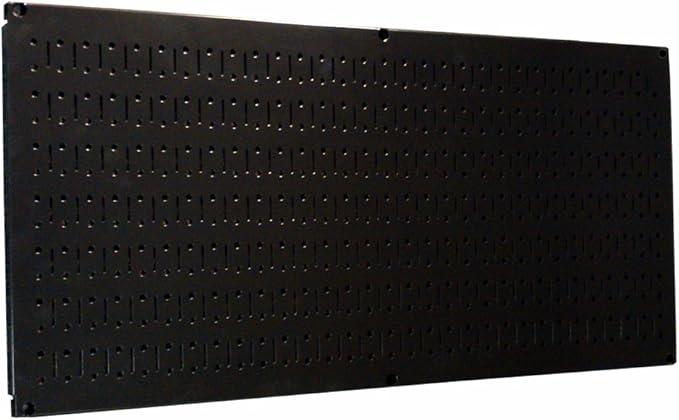 Wall Control Pegboard 16in x 32in Horizontal Black Metal Pegboard Tool Board by Wall+Control