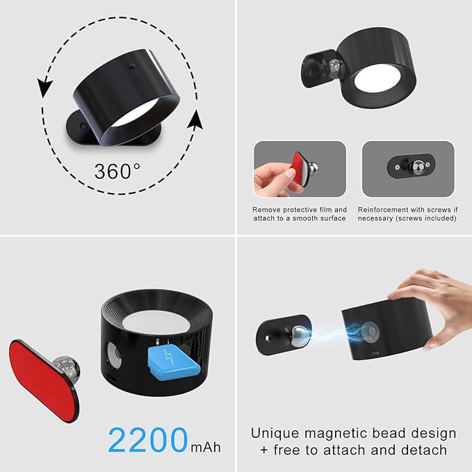 AKSDA 3Pack Battery Operated Wall Sconce, 3 Color Modes 3 Brightness Levels - Image 6