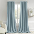 MIULEE Slate Blue Back Tab Blackout Curtains 108 Inch Long 2 Panels Set by MIULEE