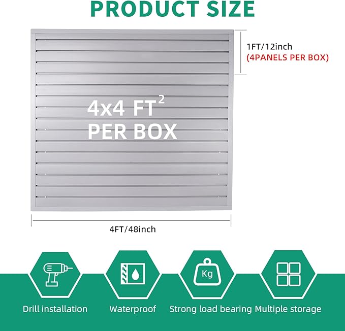 FRAYSCENT Slat Wall Paneling Garage Slat Wall Storage Systems Slatwall Panels - Image 4
