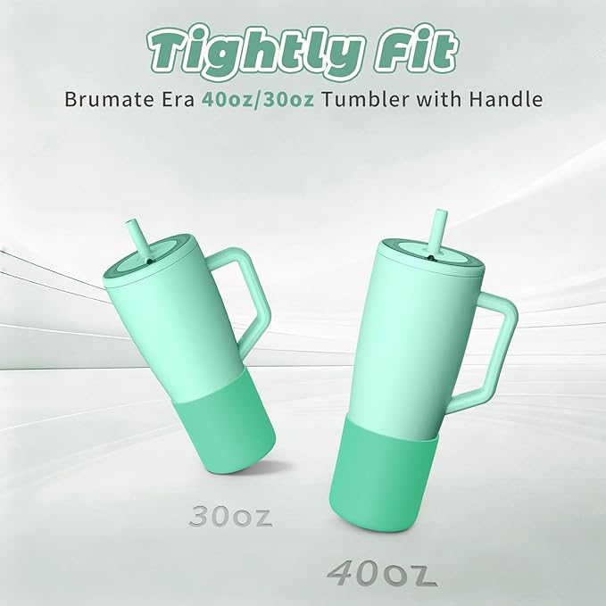 Tall Silicone Boot Compatible with Brumate Era 40 oz 30 oz Tumbler with Handle, Protective Anti-Slip & Anti-Scratches Cover Bumper Accessories