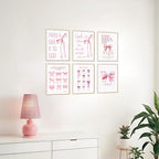 KBKBART Coquette Pink Bow Wall Art Decor Posters– Set of 6 Unframed 8x10 Prints - Image 4