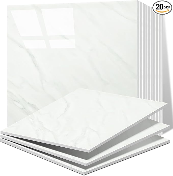 Vieshful 20pcs Peel and Stick Backsplash Tile，12"x12" Self Adhesive Marble Tile by Vieshful