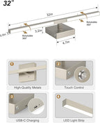 Rayogale 32 Inch Rechargeable Battery Operated Wall Sconce Set of Two, Cordless - Image 4