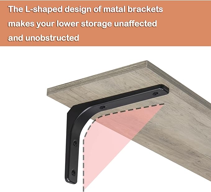DINZI LVJ Long Wall Shelves, 39.4Inch Wall Mounted Shelves Set of 2, Extra - Image 4