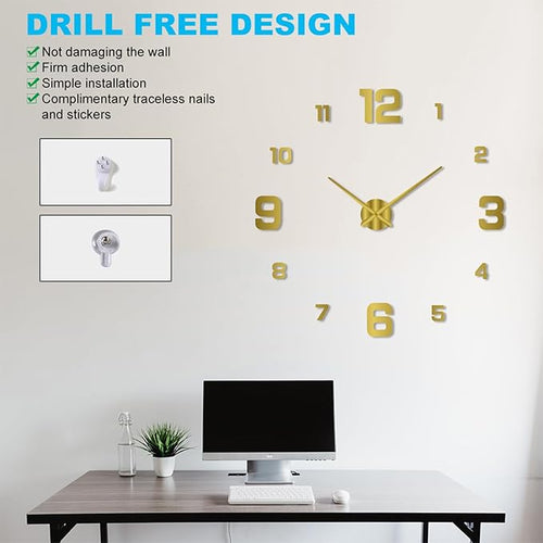3D DIY Luminous Dial Acrylic Frameless Silent Wall Clock - Image 2