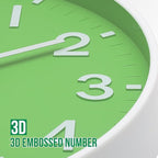 Wall Clock 12 Inch Green Modern Simple Quartz Decorative Clock Non-Ticking - Image 6
