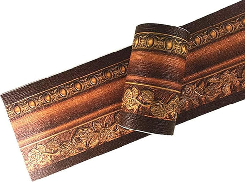 3D Wood Grain Self Adhesive Peel and Stick Waterproof Wall Border Easy to Apply by Unknown