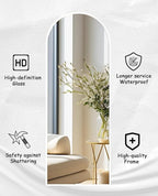 Rowjut Floor Mirror Arched Full Length Mirrors, Living Room, Aluminum Frame - Image 6