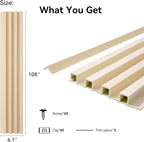 8-Pack WPC Wall Panels 108’’ x 6.1’’ 3D Slat Wall Panel Acoustic Wall Paneling - Image 2