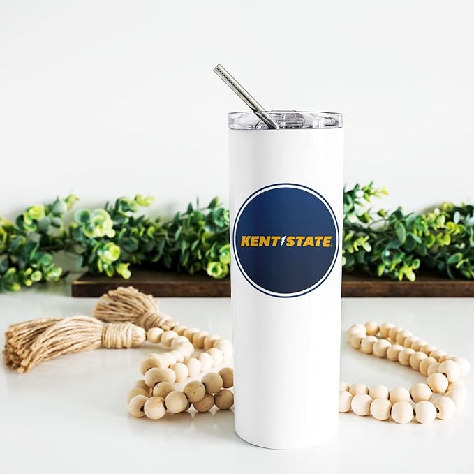 Kent State University Skinny Tumbler, Water Tumbler, Stainless Steel Tumbler, Tumbler Cup, Tumbler with Straw and Lid, Double Wall, Stainless Tumbler (Kent State University #2)