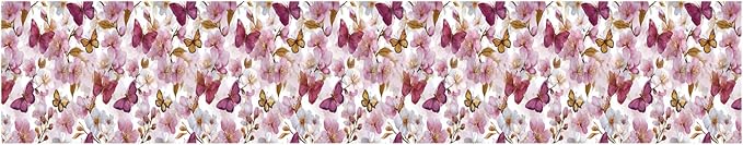 Pink Floral Wallpaper Border 196x4 Inch Peel and Stick Wall Border Removable - Image 8