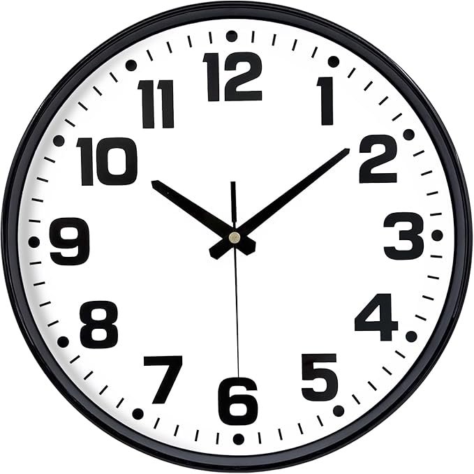 Modern Silent Wall Clock, 10inch Non-Ticking Analog Battery Operated Clock by MABPEDO