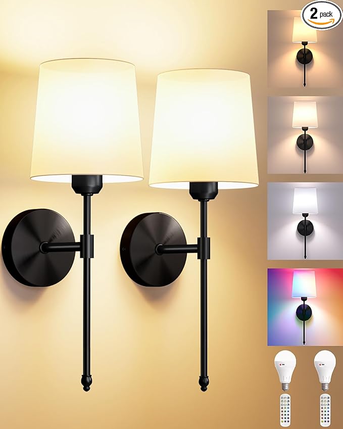 Ouyulong Battery Operated Wall Sconces Set of 2, Wireless Rechargeable Dimmable by Ouyulong
