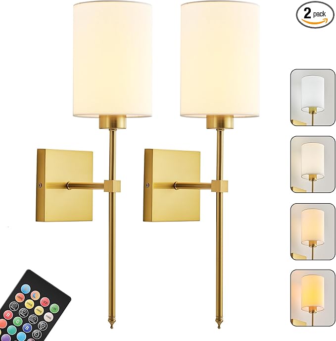 KARTOOSH Battery Operated Wall Sconce Set of Two, Wireless Rechargeable Wall by KARTOOSH