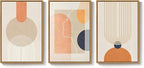 3 Piece Framed Abstract Boho Canvas Wall Art - Image 7