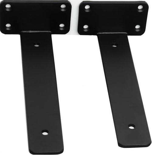 2 Pack - 5 inch Black Hidden L Shelf Bracket Iron Floating Shelf Brackets by MHMYDZ