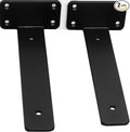 2 Pack - 8 inch Black Hidden L Shelf Bracket Iron Floating Shelf Brackets by MHMYDZ