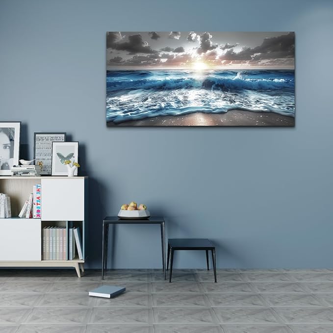 hyidecorart Canvas Wall Decor For Office Large Wall Art For Living Room Blue - Image 6