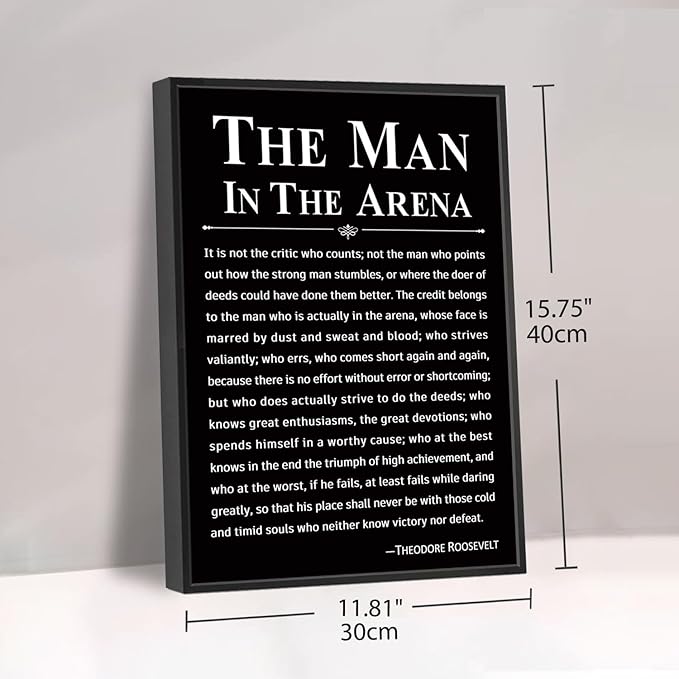 Howwii Office Wall Art Inspirational Decor The Man in the Arena Framed - Image 6