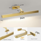 Afyuol Picture Lights for Wall, Brushed Gold Battery Operated Picture Light - Image 6