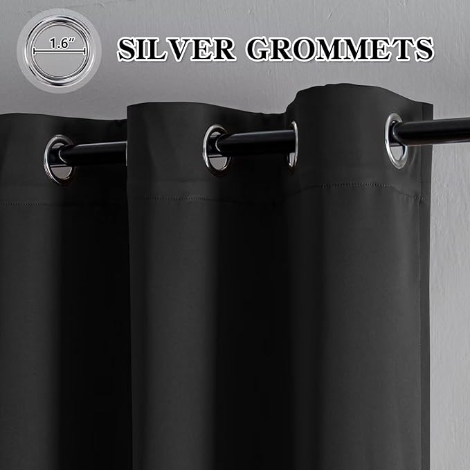IGEMAEVE Blackout Curtains 84 Inch Length 2 Panels Set, Grommet Energy Saving - Image 2