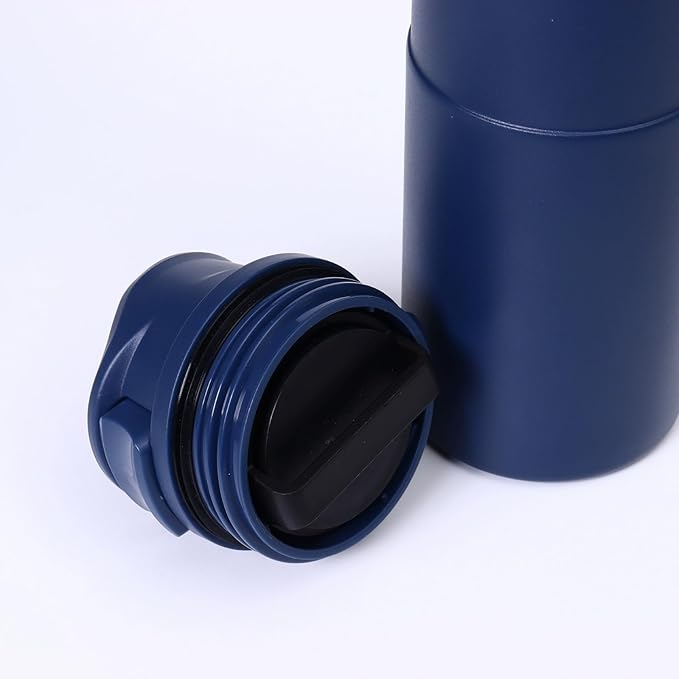 16OZ Trigger Action Travel Mug - 500ml BPA Free Insulated Stainless Steel Coffee Tumbler, Leak-Proof Wide Mouth Design for Commuters, Sports & Outdoor Enthusiasts (Dark blue)