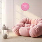 XNM Round Small Wall Clocks Battery Operated 12 Inch Pink Wall Clock - Image 4