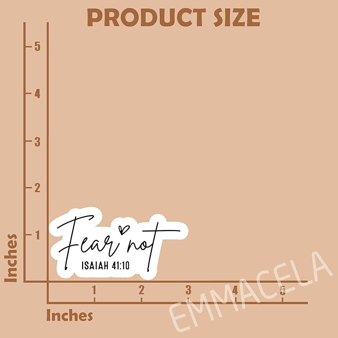 (3 Pack) Christian Stickers, “Fear Not – Isaiah 41:10” Bible Verse Decals – Waterproof Vinyl for Tumblers, Laptops, Water Bottles – 3 x 1.5 Inch