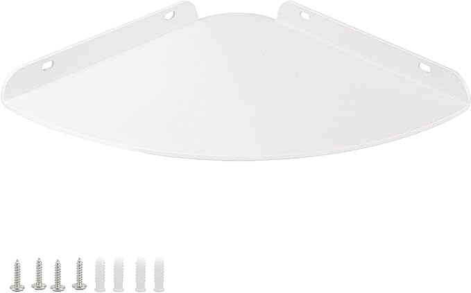 Small Floating Corner Shelves Metal Corner Wall Mounted Shelf Curved Corner - Image 6