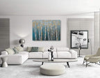 Yihui Arts Canvas Wall Art White Grey Birch Trees Branches Painting Gold Foil - Image 6