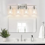 Indoi 4-Light Bathroom Light Fixtures, Brushed Nickel Vanity Lights - Image 6