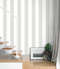 Guvana 17.7"x197" Striped Peel and Stick Wallpaper Grey and White Contact Paper by Guvana