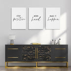 GUBIYU Black and White Inspirational Wall Art Stay Positive Work Hard Make it - Image 3