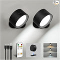 LED Wall Mounted Lights, Rechargeable Wall Sconces Lamp, 3 Color Temps & Remote by AMETHEUS