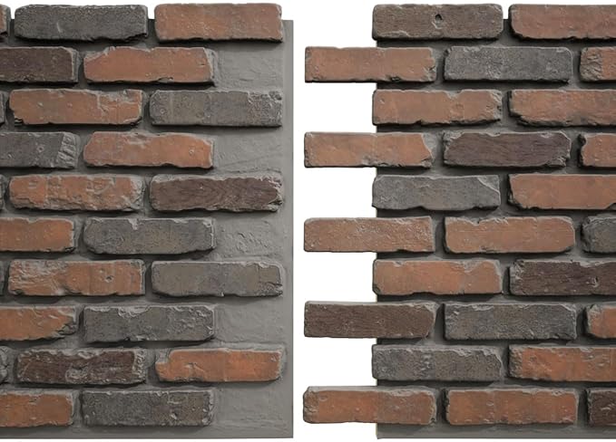 EverStone Aged Brick Faux Brick Panel, 46 7/8"W x 27"H x 1 1/4"D, Clay Creek - Image 8