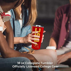 Campus Colors NCAA Stainless Steel Tumbler perfect for Gameday - 18 oz - Double Walled - Keeps Drinks Perfectly Insulated (USC Trojans - Cardinal)