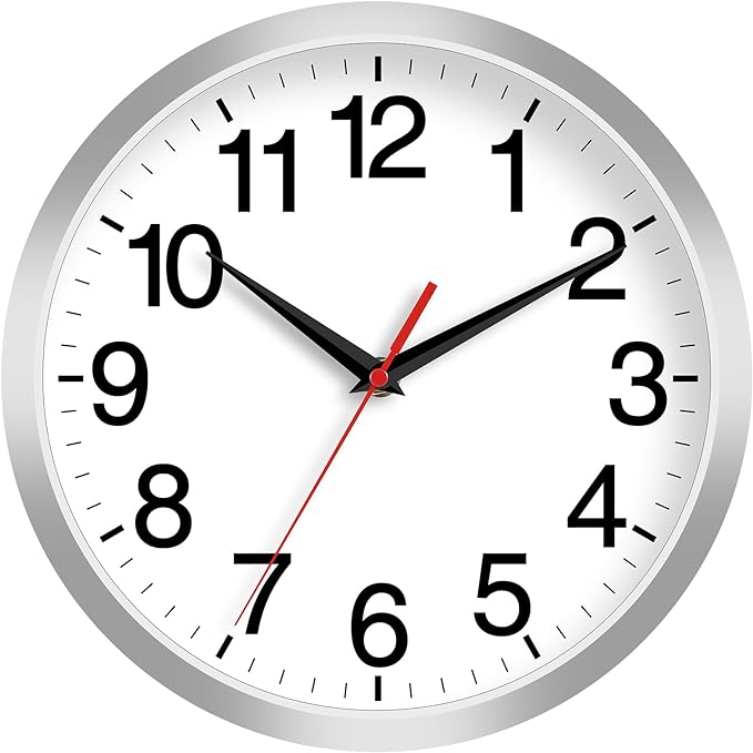 Rohioue 12 Inch Wall Clock Modern Battery Operated Silent Non Ticking Analog by RohioueWallClock