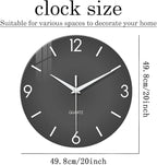 XFM Modern Wall Clock 20 Inch Large Grey Wall Clocks Battery Operated Gray - Image 6