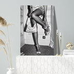 High Fashion Poster Trendy Black and White Wall Art Retro Girl Room Decor - Image 3