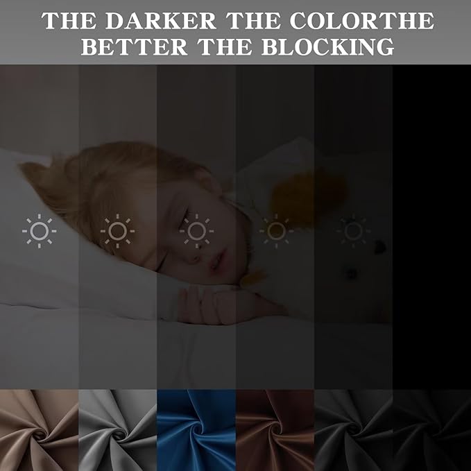 IGEMAEVE Beige Curtains 96 Inch Length 2 Panels Set, Light Filtering Curtains - Image 7