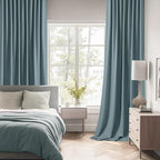 MIULEE Greyish Blue Back Tab Blackout Curtains 108 Inch Long 2 Panels Set - Image 2