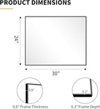 KOCUUY Black Mirror, 24x30 Inch Rectangle Bathroom Mirror - Image 11