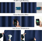 MIULEE Navy Blue Back Tab Blackout Curtain 96 Inch Long 2 Panels Set - Image 5