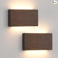Wood Wall Sconce Indoor Wall Lights Hardwired 2 Pack Up and Down，wall Lights by QJCMUUYI